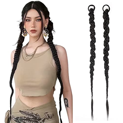 ACKNOUR 2PCS Wig Twist Braid Braid Hip Hop Ponytail Girl for Women Girls