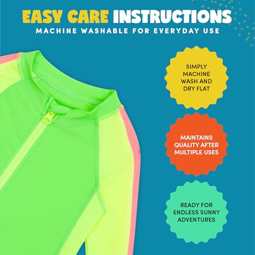 Image of SwimZip UPF50+ Boys Swim Shirt, Long Sleeve One Piece Kids Sunsuit