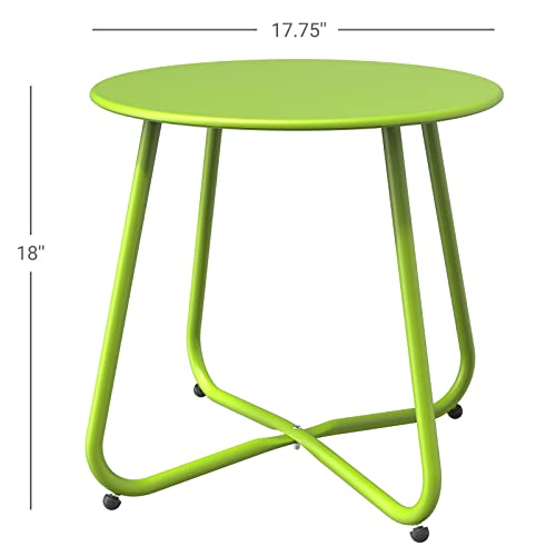 Grand Patio Steel Patio Side Table, Weather Resistant Outdoor Round End Table, Lime Green #TOP2