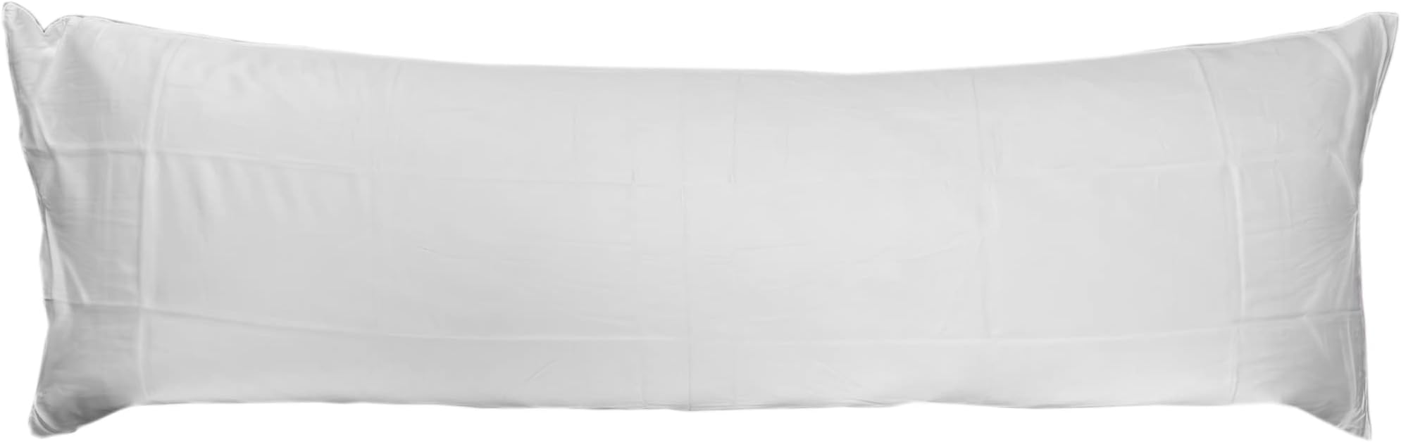 PillowtexCopper Ion Infused Rayon Derived from Bamboo Cooling Body Pillow Cover, Soft and Breathable Long Pillow Case, White (20x54)