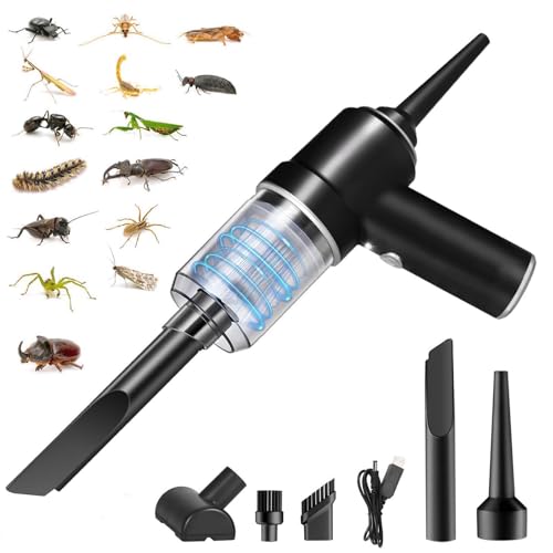 Bug Vacuum Catcher, Spider and Insect Catcher Traps, Cordless Handheld Vacuum Cleaner Rechargeable Bug Catcher Strong Suction with Multifunctional Suction Nozzle for Home Cockroach Beetle Ant Bedbug