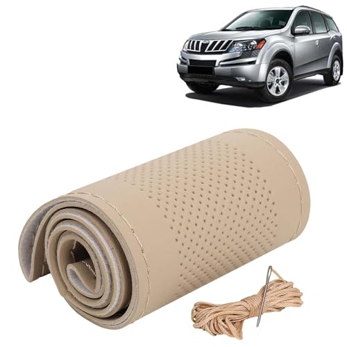 Kingsway Pu Leatherite Stiched Steering Cover For Honda Cr-V (New Model) (Beige Color)
