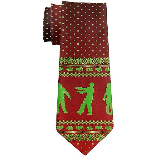 747 Hässlicher Weihnachtspullover Zombie Brains Tie Graziös Herren Krawatte Casual Schlips Für Herren Business Hochzeit