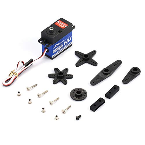Comomingo JX CLS5830HV Impermeable 30.3kg Metal Gear Coreless Digital Servo para RC Car (Negro y Azul)