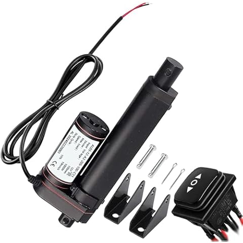 URANT 4 Inch Linear Actuator,1000N Speed 10mm/s Heavy Duty 12V Linear Actuator,Instantaneous Waterproof Switch with Mounting Bracket for Automotive RV Electric Door Opener (100mm) Cover