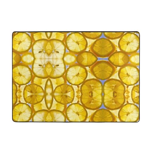 Tapis imprimé citron 203x147 cm pour protéger le sol du salon et bureau