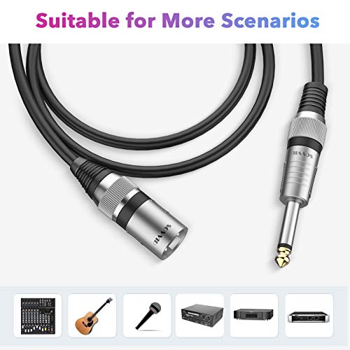 Sovvid SOVVID-X 3Ft Xlr Male To 1/4 Cable 6.35Mm Microphone Cord Ts Mono 3 Pin Male To Quarter Inch Ts Male Unbalanced Interconnect Wire Mic Cord thumb #4