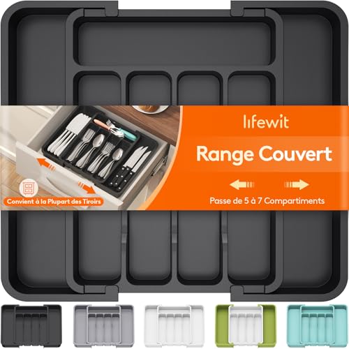 Lifewit Silverware Drawer Organizer, Expandable Utensil Tray for Kitchen, BPA Free Flatware and...