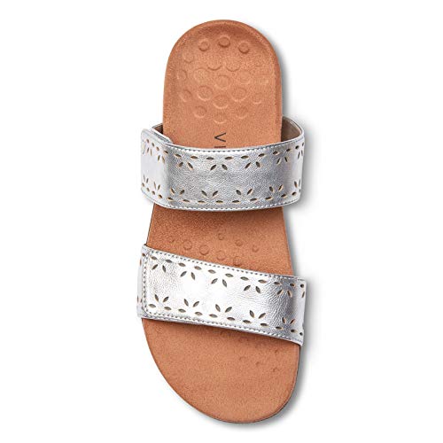 Vionic Women's Rest Randi Slide Sandal - Adjustable Sandals With Concealed Orthotic Arch Support Silver 7 Medium Us #TOP6
