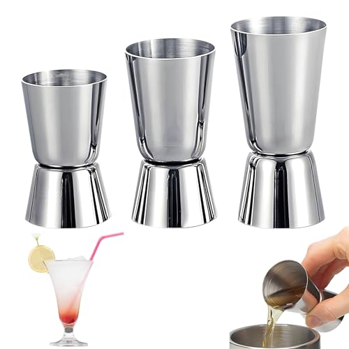 Vasos medidores para cócteles, 3 unidades, 30 ml/40 ml/50 ml, taza medidora de cóctel, escala de doble tamaño, vaso mezclador, accesorio para cócteles, para fiestas en el bar