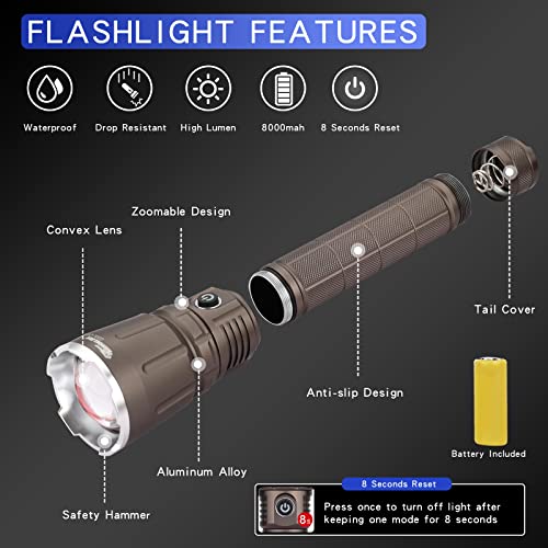 KEHOLL 2500 Lumen Rechargeable LED Flashlight #TOP30