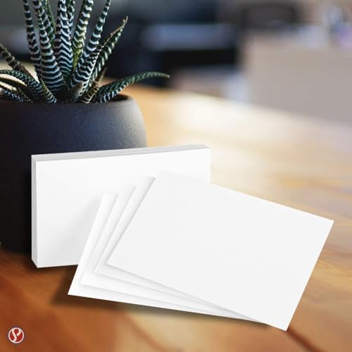 100 Pcs Extra Thick White Index Cards – Blank Heavyweight 14pt (0.014”) 100lb Cover Cardstock – Flash Cards, Study Note Cards, Postcards, Photo and Recipe Cards | 100 per Pack (3 x 5)