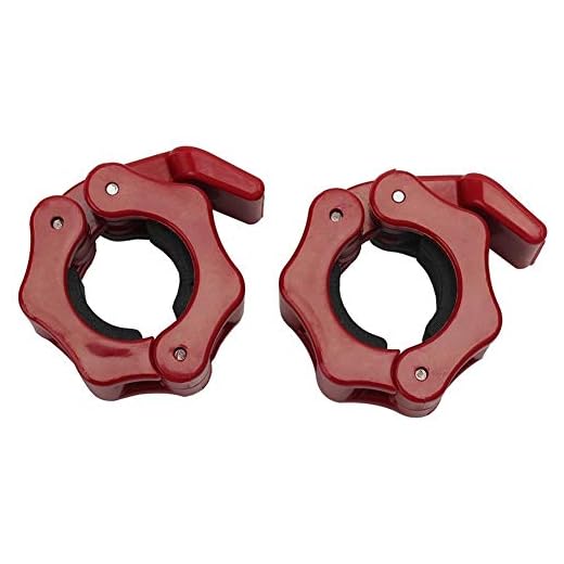Skivstångsklämma Skivstång Clamps 25mm 1 par låskolven Viktskivor Collar Clips Styrketräning Fitness Training Tillbehör För träning (Color : Red)