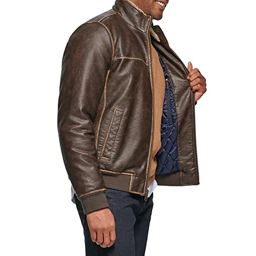 Image of Tommy Hilfiger Adaptive Men's Tommy Hilfiger Men's Smooth Lamb Touch Faux Leather Unfilled Bomber
