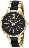 Anne Klein Women's AK/1412BKGB Gold-Tone and Black Bracelet Watch