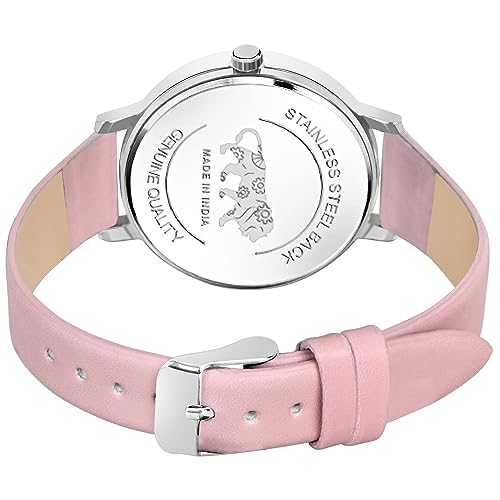 Image of Acnos 6 Colors Dial Leather Strap Quartz Analog Watch for Women - Classic & Stylish