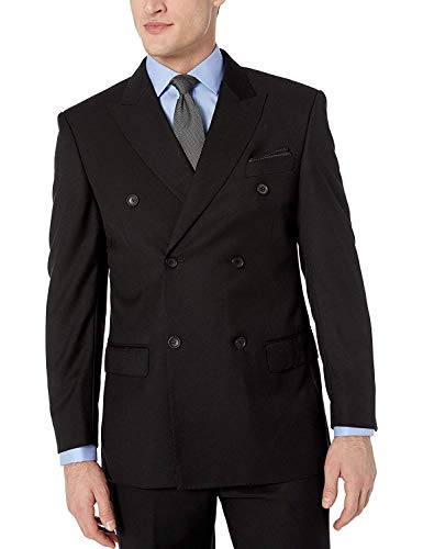 Adam Baker Men's Modern Fit Double Breasted Two-Piece Formal 100% Wool Suit2