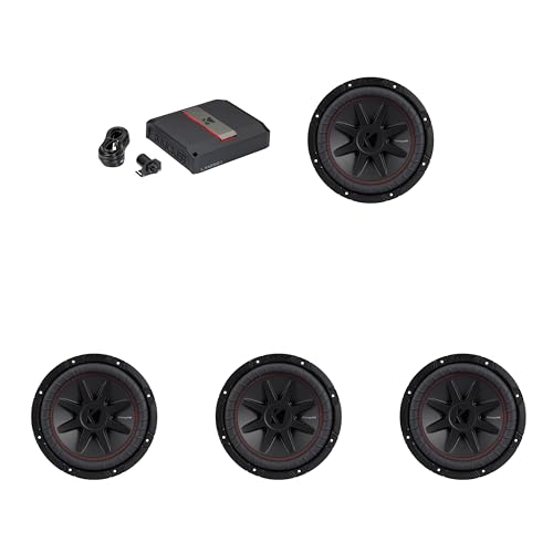 Kicker 10 Inch CVR Woofer (4) 52CVR102 Package with 51LX12501 Amplifier