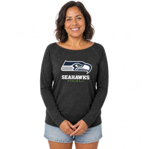 Chandail NFL femmes Ultimate Fan Logo col ras - charbon, Medium