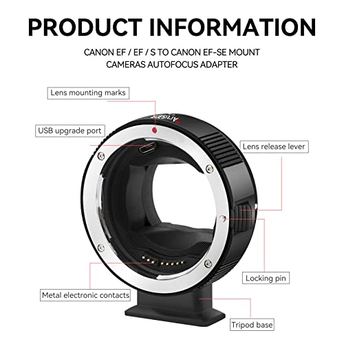 7artisans Adaptador de Lente EF-SE Anillo Convertidor con Autoenfoque Compatible con Lentes Canon EF/EF-SE y Cámaras Sony E-Mount miniatura 5