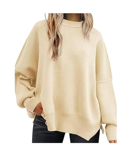 Image of SEMATOMALA Women's Oversized Plain Batwing Sweaters Fall Winter Crewneck Trendy Pullover Knit Jumper Tops