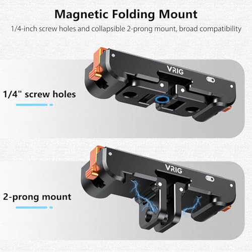 Image of VRIG Magnetic Quick Release Mount for Insta360 GO3 GO3S, Aluminum Alloy Camera Mount Adapter with 1 /4 inch Threaded for Tripods Selfie Sticks, with Charging Port for Insta 360 Go 3s Mounts Accessory
