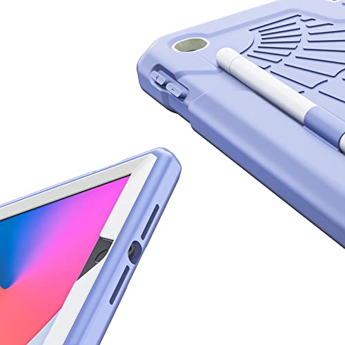 SIBEITU Case Compatible with iPad 9th Generation for Kids, with Pencil Holder Stand, Heavy Duty Rugged Case for iPad 10.2 inch