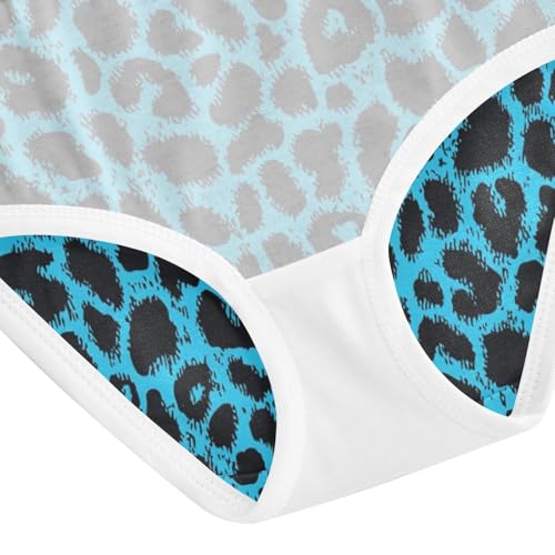 ZZKKO Blue Black Leopard Print Girls Underwear Toddler Panties for Girls Comfort Brief Size 2-8T4