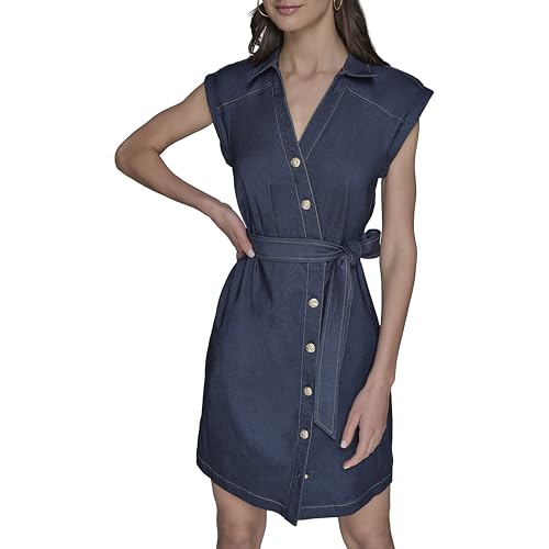 Robe en jean Karl Lagerfeld Paris boutonnée idéale pour vos sorties chics en ville