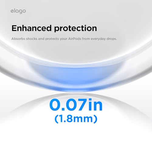 Image of elago Clear Case for AirPods Pro 3 | Lanyard Included, Strap Included, Reduced Yellowing, Shockproof, Full Protection (Transparent)