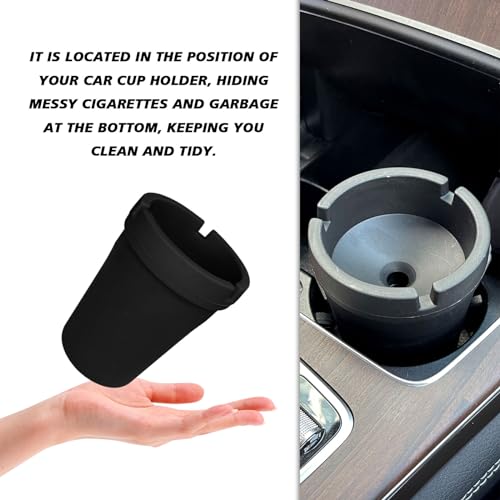 Image of BEYPOVK Car Ashtray with Lid, Smokeless Ashtrays for Car Cup Holder Smell Proof, Automotive Interior Accessories Portable Cigarette Ash Tray for Indoor Home Office Outdoor Car Truck SUV (Black)