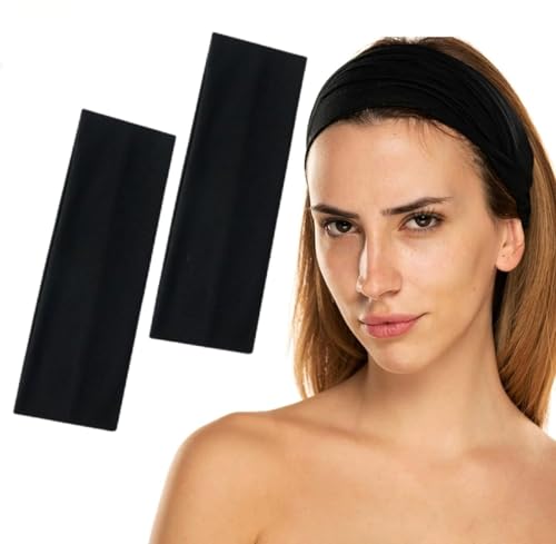 2 PCS of 7 cm Unisex Headbands for women’s hair – Stretchy Head Band for doing Workout, Yoga, Makeup, Running Headband - Breathable Hair Band for Sweat-Wicking (Black) 2 PCS of 7 cm Unisex Headbands for women’s hair – Stretchy Head Band for doing Workout, Yoga, Makeup, Running Headband - Breathable Hair Band for Sweat-Wicking (Black)