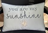YugTex You are My Sunshine Cotton Embroidered Lumbar Decorative Accent Throw Pillowcase - Daughter's
