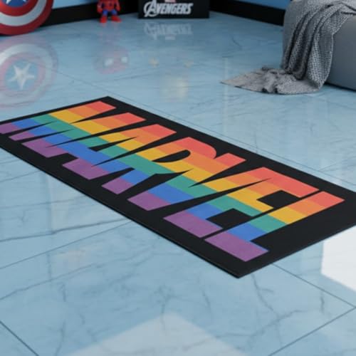 Image of Athom Living Marvel Runner Carpet 2x4.5 Ft, Soft Printed Mat with Anti-Skid Backing, Durable Washable Runner for Kids Bedroom, Play Area & Playroom Decor