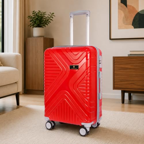 Image of Small Cabin Suitcase Red Polypropylene 54 cm with 8-Wheel Spinner and Secure Number Lock