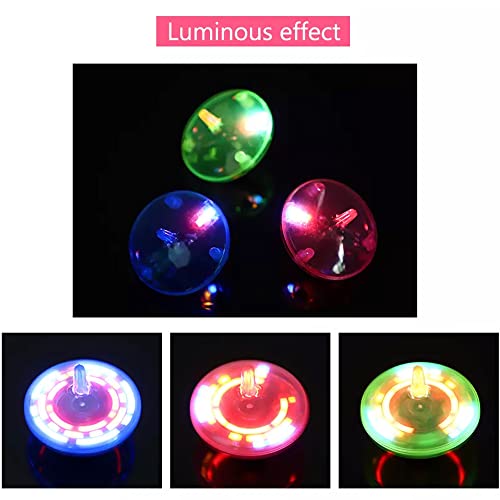 24 Pieces: Light Up Mini Spinning Tops - Led Flashing Bulk Small Spin Toys For Kids Party Favors And Novelty Play Bundle Pack #TOP2