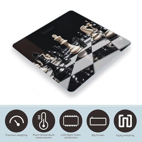 Báscula digital de baño Black and White Chess miniatura 3
