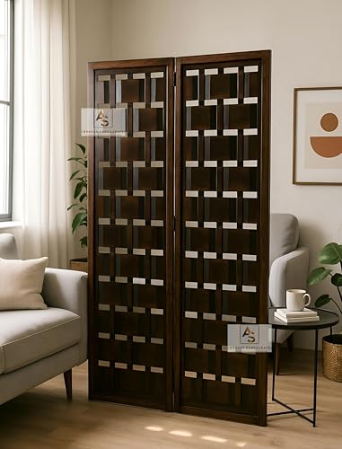 Image of Partition for Living Room,Divider,Partition Wall Divider Screen Separator, Wall Panel Divider for Hall | Bedroom |Office | Puja Room | Restaurant Net Look (6 Feet -2 Panels)