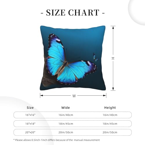 Housses de coussin papillon bleu décoratives double face 50x50 - 3
