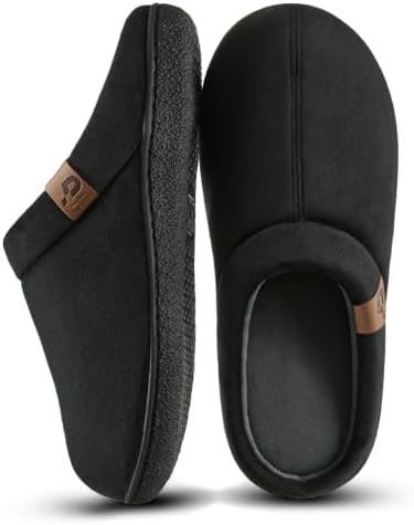 Donpapa Herren Hausschuhe Weite Passform Winter Warm Memory Foam Pantoffeln | Bequemes Plüschfutter, Ultra-Komfort, Slip-on, Maschinenwaschbar, Rutschfest, Indoor Outdoor, Geschenk