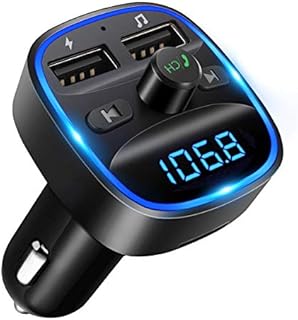 LENCENT FM Transmitter, 2022 Upgraded Bluetooth FM Transmitter Wireless Radio Adapter Car Kit with Dual USB Charging Car Charger MP3 Player Support TF Card & USB Disk