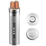 AILE Zigarren-Edelstahl-Humidor, silbernes Reise-Zigarrenetui, Röhre für 3 bis 4 Zigarren, tragbares Zigarrenetui, Zigarren-Hygrometer, tolles Geschenk für Liebhaber