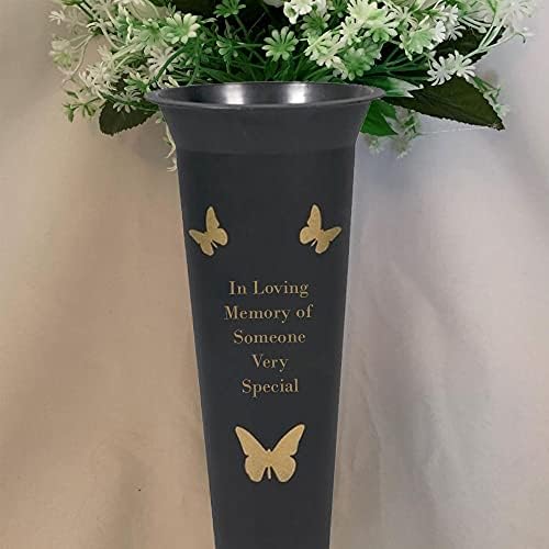 Grave Flower Holders/Memorial Vases Ornaments - Personalised, Plastic Grave Decorations and Memorial Gifts Engraved with Funeral Verses for your Loved Ones; 1 Spike/Package (Someone Special)