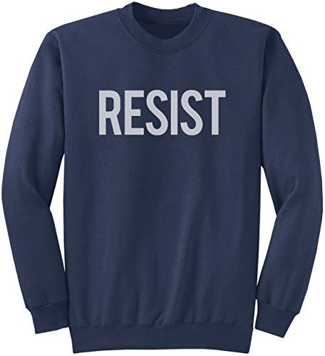 New York Fashion Police Resist Sweatshirt For Men Political Anti Authority Protest Sweater Rebel Rally March Top XL Navy