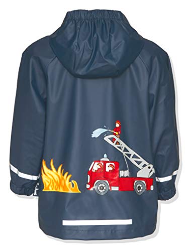 Playshoes Fireman Collection Waterproof Reflective Rain Jacket (5-6 Years) Navy #TOP1
