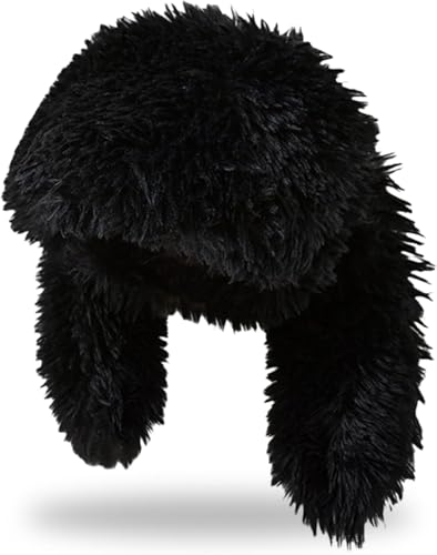 Bunny Ears Hat Fuffy Bunny Hat Cute Y2K Furry Rabbit Beanies for Indoor Outdoor Festival Party Black