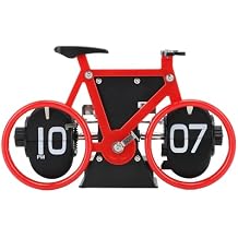 Desk Clock, Vintage Bicycle Flip Down Mechanical Time Reminder with 12-Hour Format for Home Office Decor