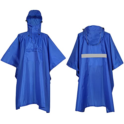 MEIZHAUNG Homens Mulheres Capa de chuva Impermeável Impermeável Poncho impermeável com faixa reflexi