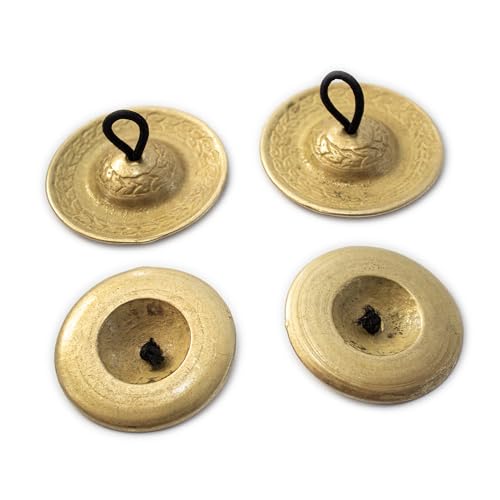 Corsaro Music 24 Hand-Hammered Heavy Stage-Quality Brass Finger Cymbals Set Of 4 thumb #1