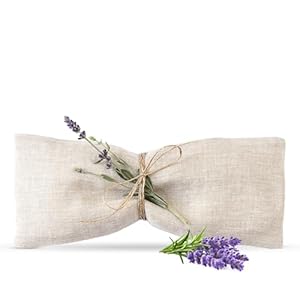 COZY LINEN Lavender Eye Pillow – Aromatherapy & Stress Relief, Organic FlaxSeed Eye Mask, Yoga Gift, Spa Sleep Relaxation, Weighted Pillow, Eco Friendly